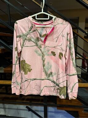 Realtree Pink Camo Henley Shirt